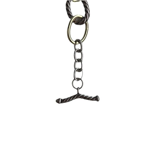 Mixed Metal Silver‎ & Gold Link Bracelet With Toggle Clasp - Size 8”-9” Long - Picture 4 of 10